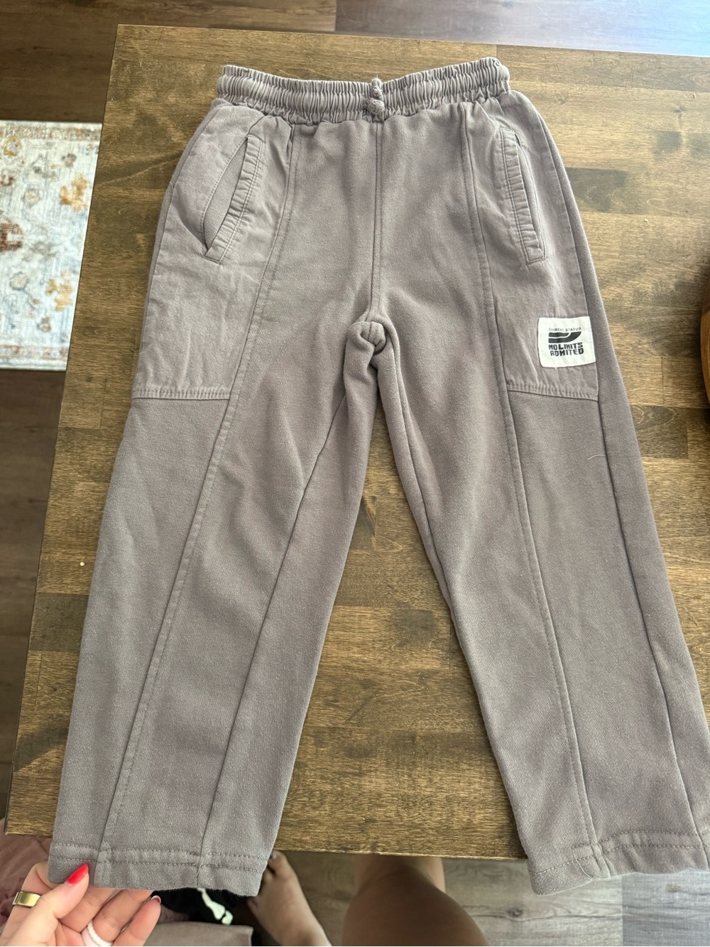 Zara Taupe Fleece Joggers for Kids